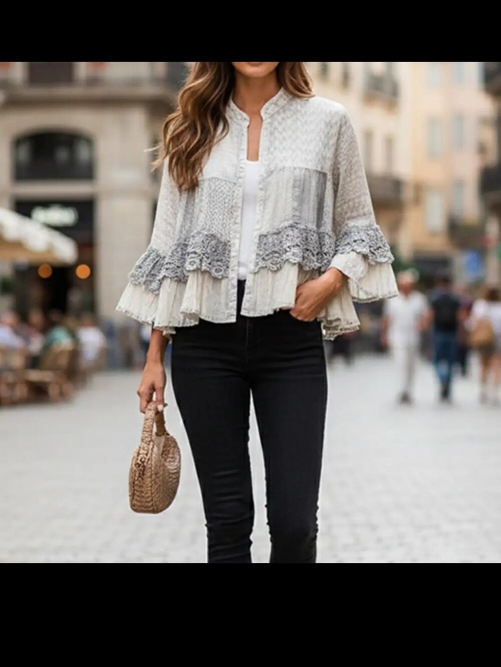 #1592 YT Dove Lace Whisper Boho Shrug